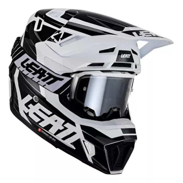 Casco Leatt 3.5 Kit Moto - Blanco y Negro